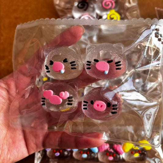 クリア系可愛い豚4連 スクイーズ